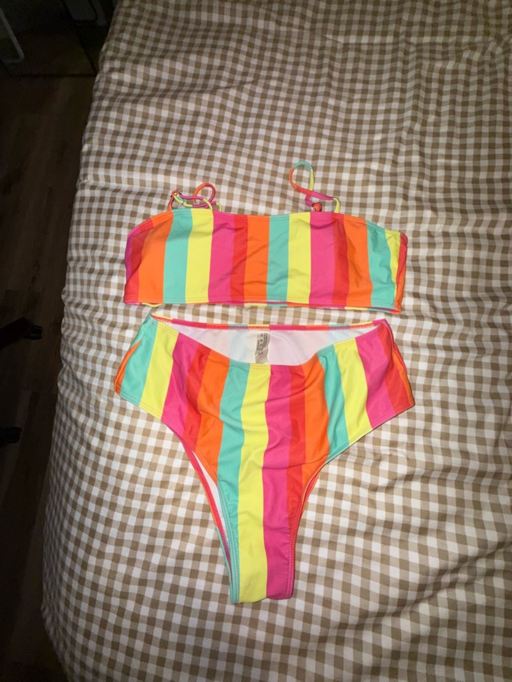Bright Rainbow Stripe Bikini Set